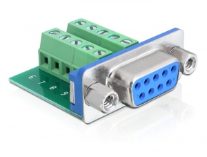 DeLOCK 65268 tussenstuk voor kabels Sub-D 9 pin Terminal block 10 pin Groen (65268) thumbnail