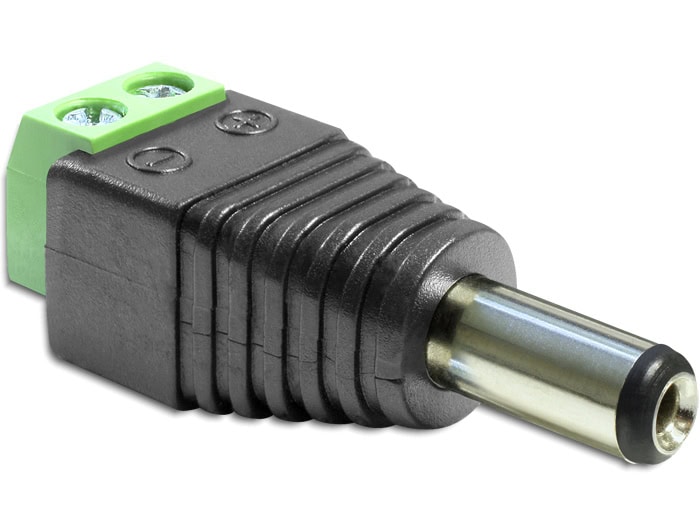 DeLOCK 65396 tussenstuk voor kabels DC 2.1 x 5.5 mm 2p Zwart, Groen (65396) thumbnail