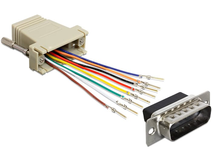 DeLOCK 65432 tussenstuk voor kabels Sub-D 15p RJ45 Zwart, Grijs, Zilver (65432) thumbnail