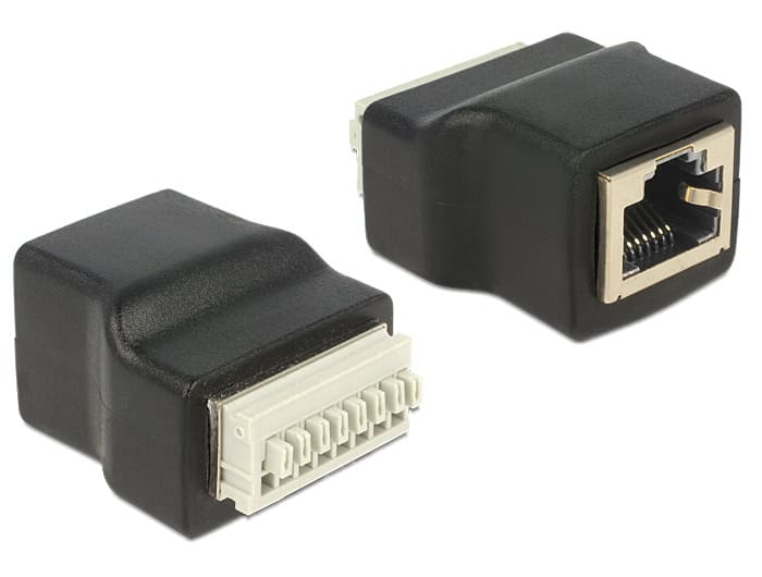 DeLOCK 65527 tussenstuk voor kabels RJ45 Zwart, Zilver (65527) thumbnail