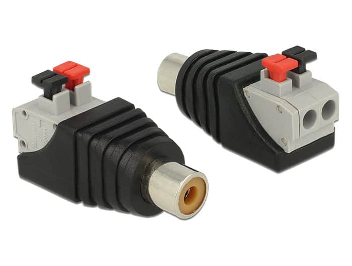 DeLOCK 65565 tussenstuk voor kabels RCA Zwart, Grijs, Rood (65565) thumbnail