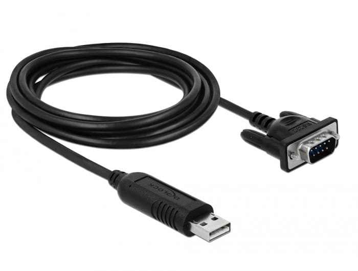 DeLOCK 66282 video kabel adapter 1,8 m RS-232 USB Type-A Zwart (66282) thumbnail