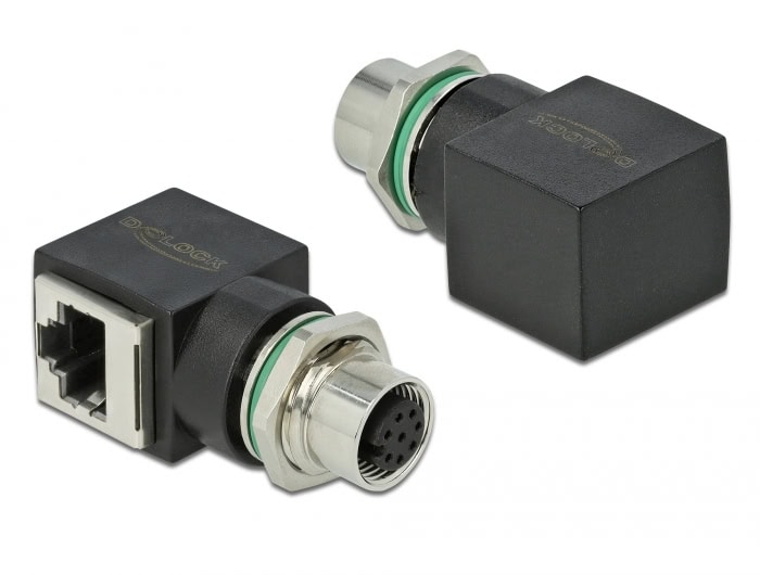 DeLOCK 66314 tussenstuk voor kabels M12 RJ45 Zwart (66314) thumbnail