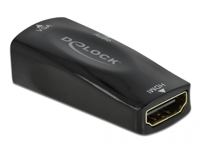 DeLOCK 66560 video kabel adapter HDMI Type A (Standaard) VGA (D-Sub) Zwart (66560) thumbnail