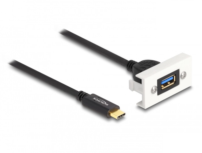 DeLOCK Easy 45 USB-kabel 1 m USB 3.2 Gen 2 (3.1 Gen 2) USB C USB A Zwart, Wit (81388) thumbnail