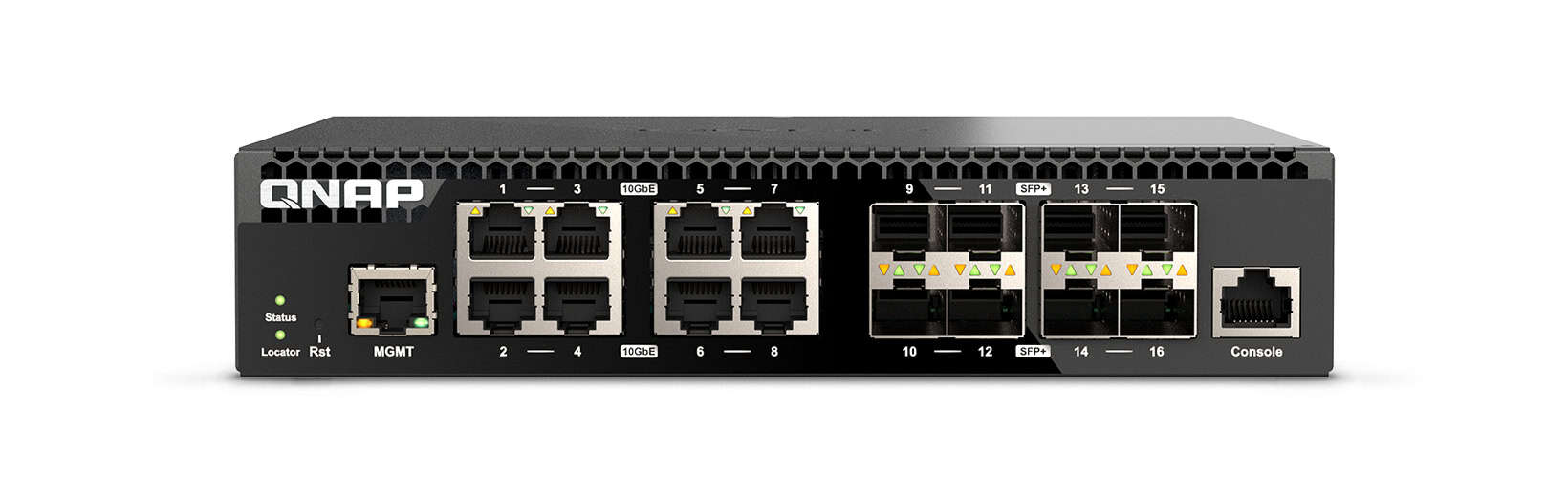 QNAP QSW-M3216R-8S8T netwerk-switch Managed L2/L3 10G Ethernet (100/1000/10000) 1U Zwart (QSW-M3216R-8S8T) thumbnail