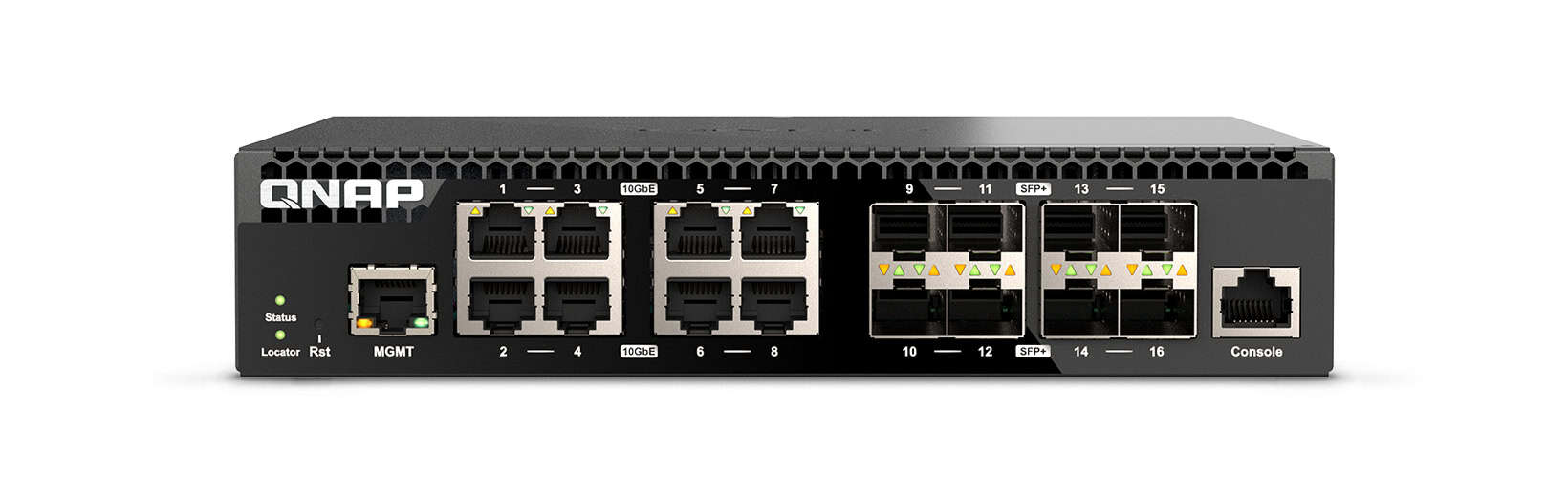 QNAP QSW-M3216R-8S8T netwerk-switch Managed L2/L3 10G Ethernet (100/1000/10000) 1U Zwart (QSW-M3216R-8S8T) thumbnail