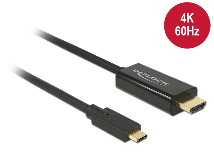 DeLOCK 85291 video kabel adapter 2 m USB Type-C HDMI Zwart (85291) thumbnail