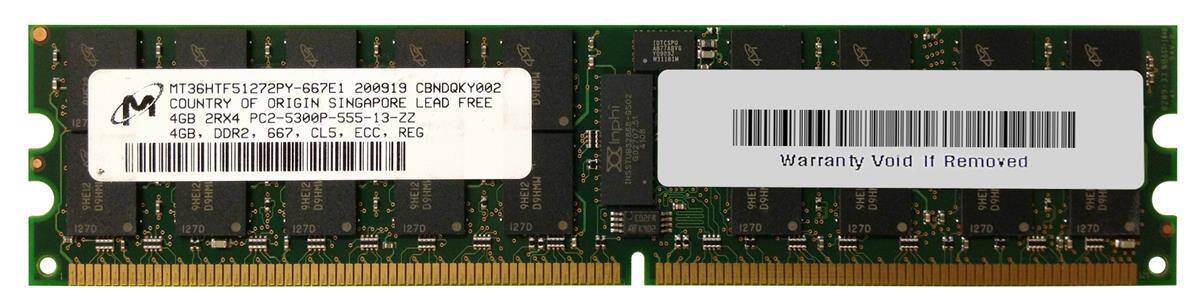 HP MEM,MICRON,DDR2 REG-667,4GB (34-02-00032-R) thumbnail