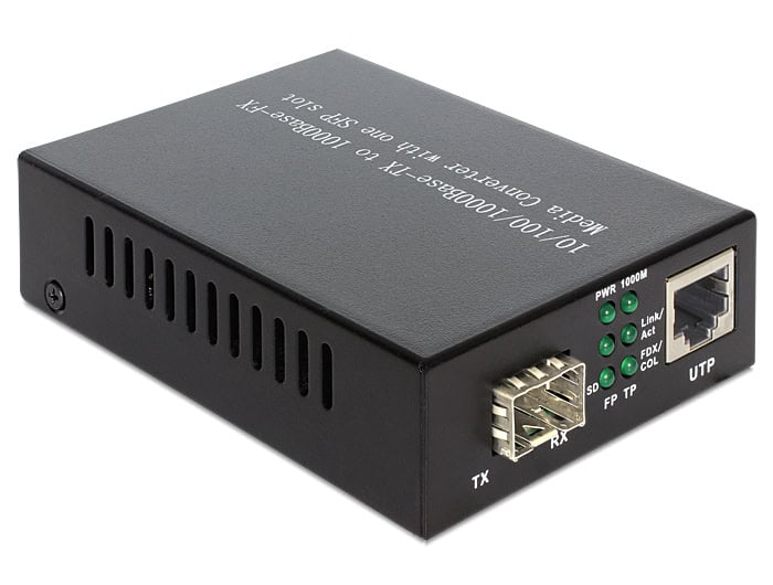DeLOCK Media Converter 1000Base-T to SFP netwerk media converter 1000 Mbit/s Zwart (86220) thumbnail