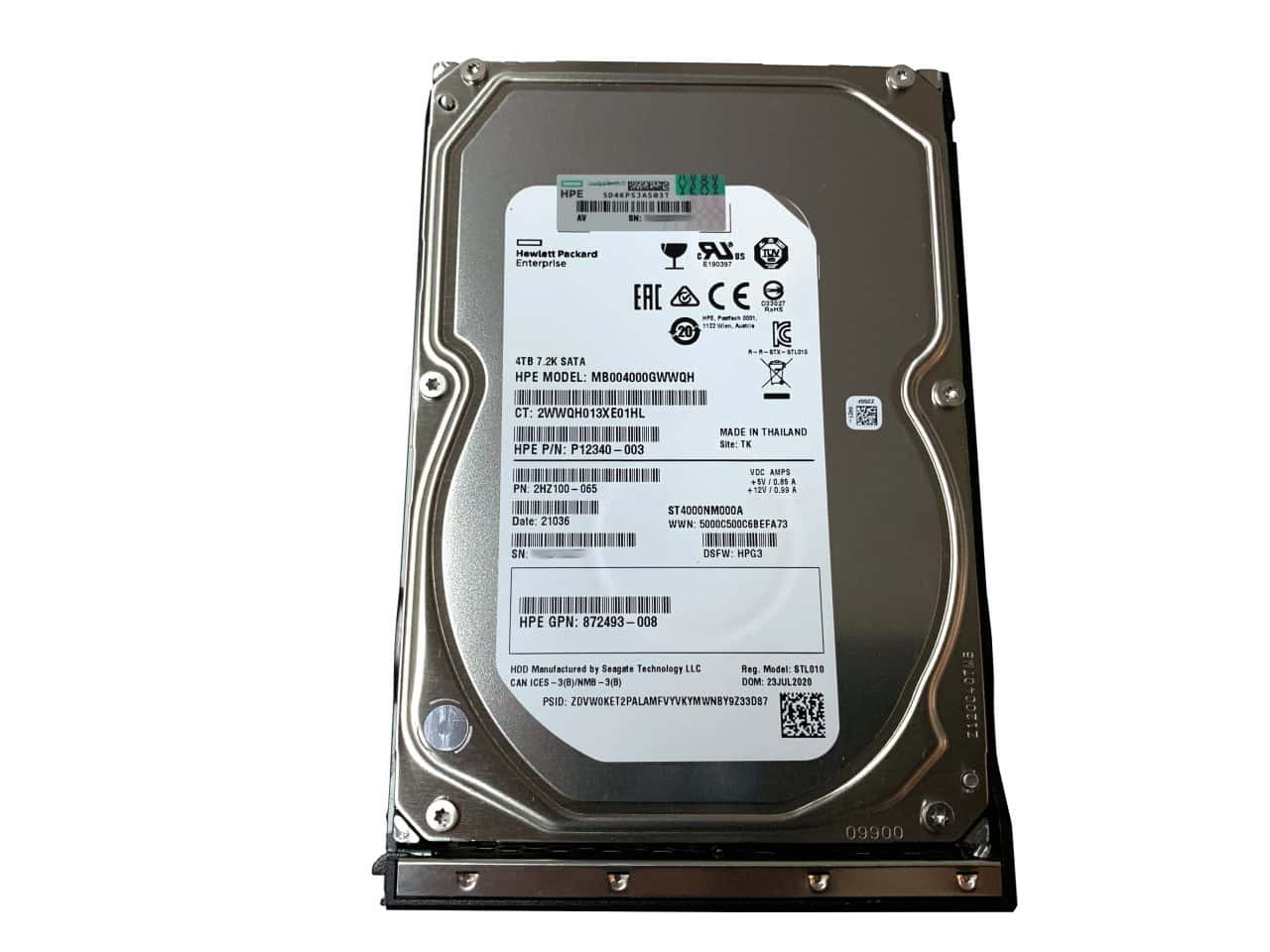 HPE 4TB 6G 7.2K SATA LFF HDD                      861683-B21 (862133-001) thumbnail
