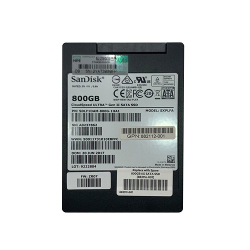 HP SPS-DRV SSD 800GB SFF SATA MU RW Spcl (882116-001) thumbnail