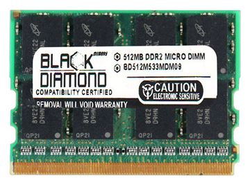 HP MEMORY,MINIDIMM, DDR2,512MB,PC2-4200, RA (CPR02881) thumbnail