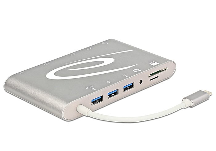 DeLOCK 87298 interface hub USB 3.2 Gen 1 (3.1 Gen 1) Type-C 1000 Mbit/s Zilver (87298) thumbnail