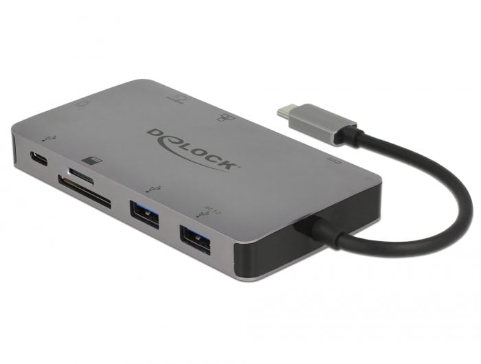 DeLOCK 87735 notebook dock & poortreplicator Bedraad USB 3.2 Gen 1 (3.1 Gen 1) Type-C Grijs (87735) thumbnail