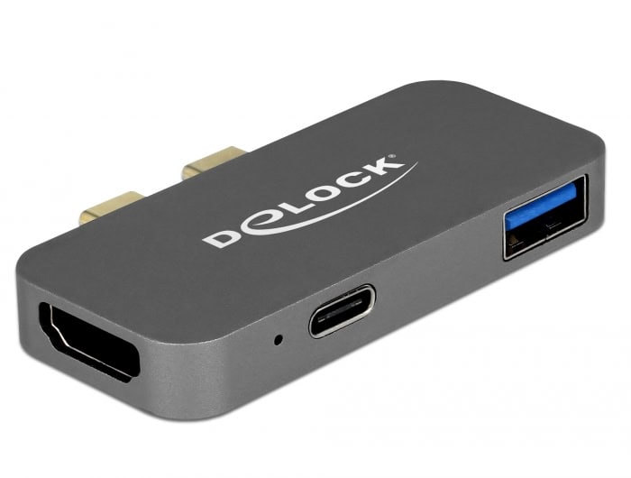 DeLOCK mini Dockingstation für macbook mit 5K Bedraad Thunderbolt 3 Grijs (87739) thumbnail