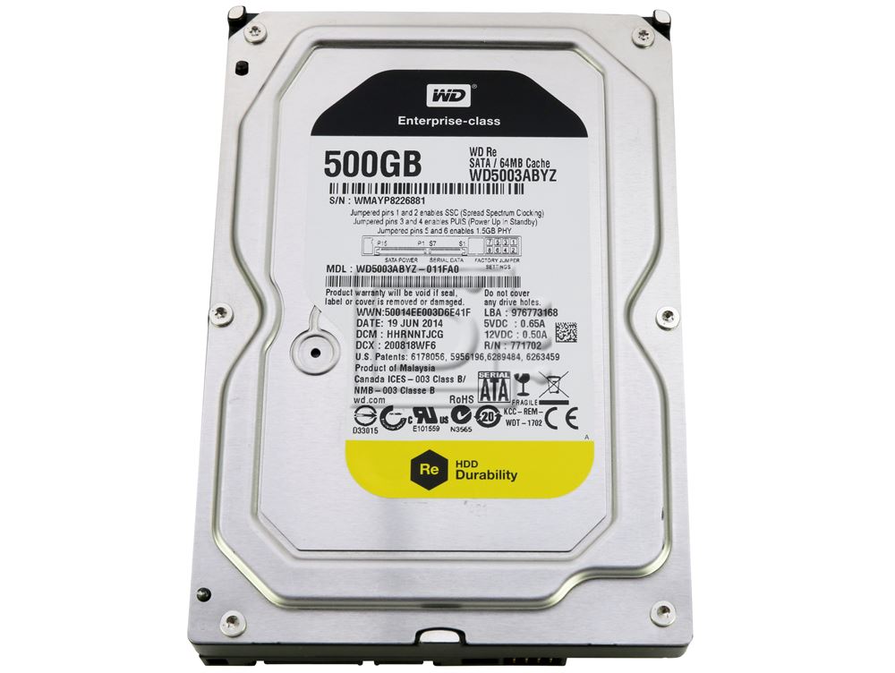 HP HDD 3.5 WD SATA 6G 500GB 7200 WD5003ABYZ (P0001190-001) thumbnail