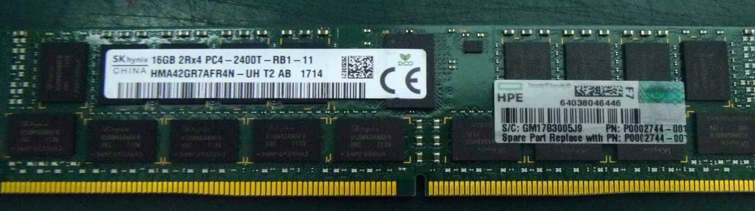 HP DIMM 16GB DDR4-2400 RDIMM, 2R 1GB X4 (P0004775-001) thumbnail