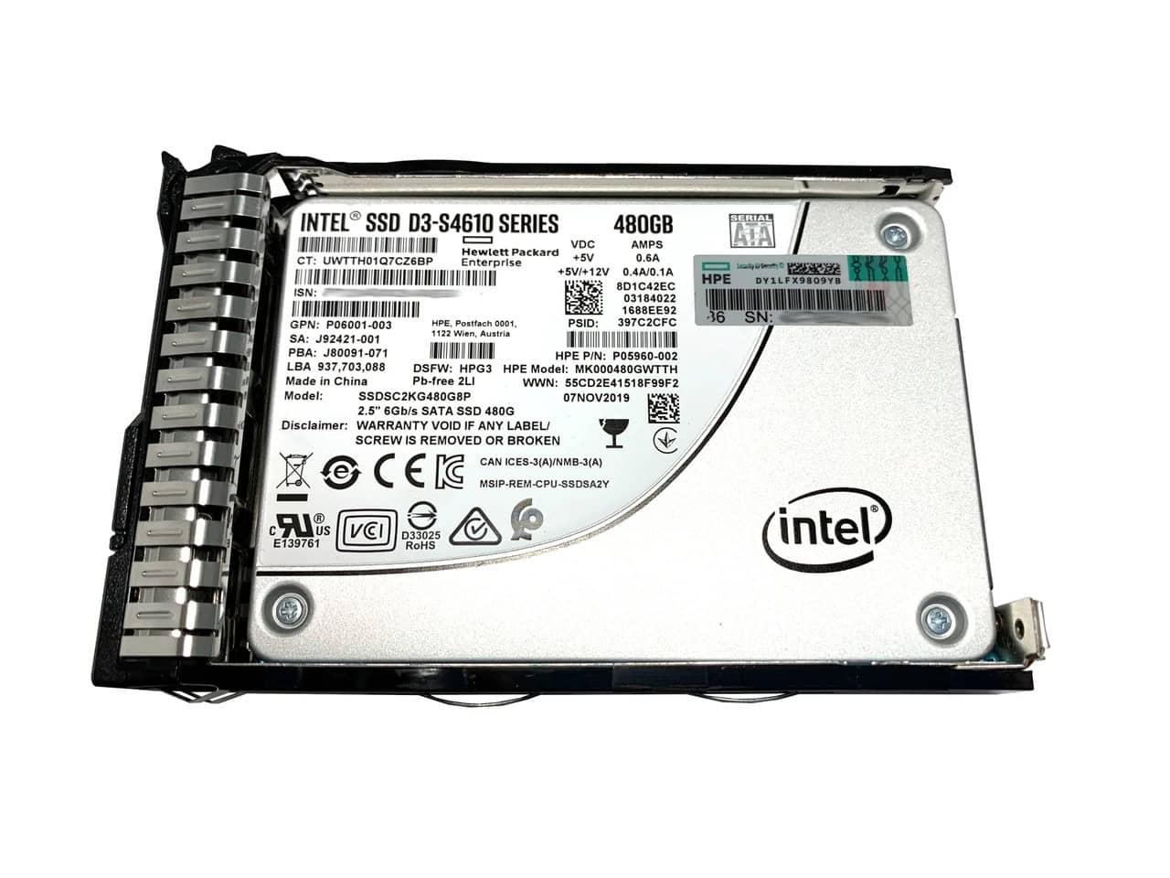 HP SPS-DRV SSD 480GB 6G SFF SATA MU (P00583-001) thumbnail