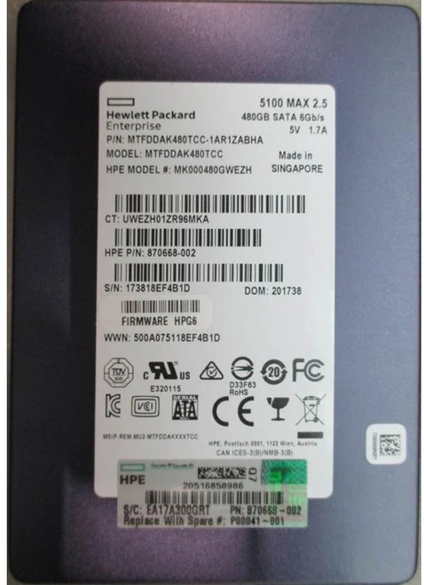 HP SPS-DRV SSD 960GB 6G SFF SATA MU (P00584-001) thumbnail