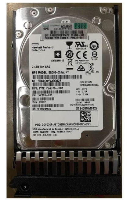 HP SPS-DRV HDD 2.4TB 12G 10K SFF SAS ENT (P10688-001) thumbnail