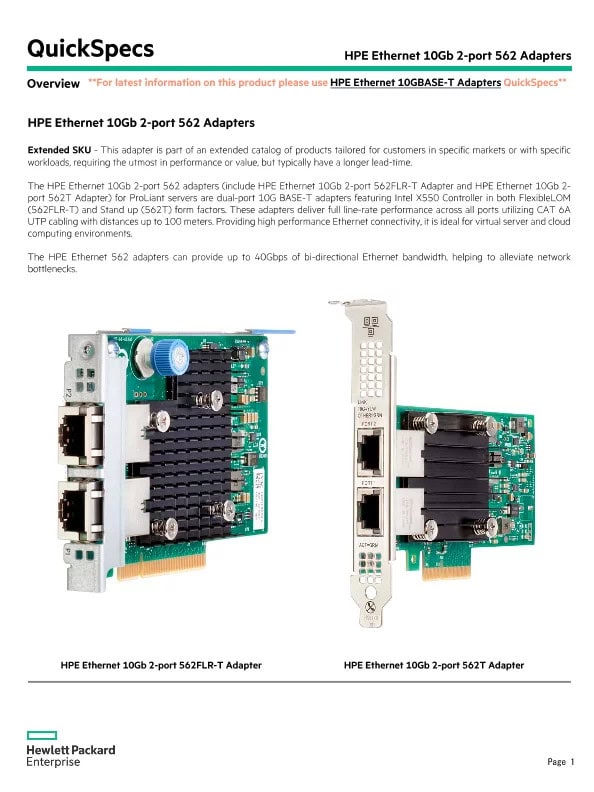 HP 10Gb Ethernet adapter with (P22292-001) thumbnail
