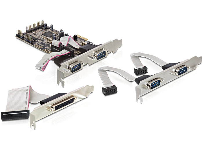 DeLOCK PCI Express card 4 x serial, 1x parallel interfacekaart/-adapter (89177) thumbnail