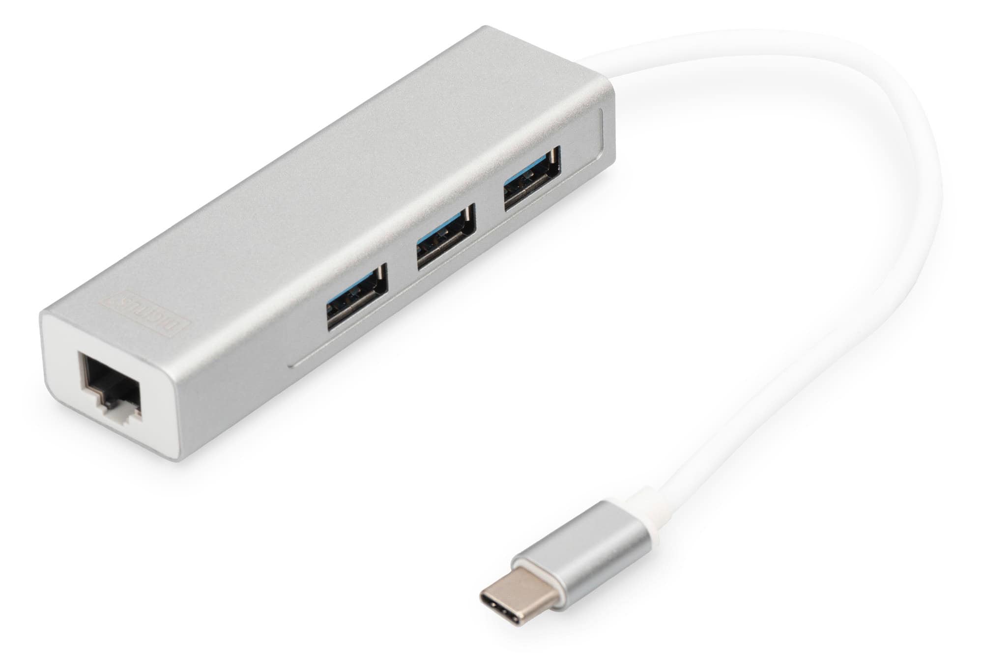 Digitus DA-70255 interface hub USB 3.2 Gen 1 (3.1 Gen 1) Type-C 1000 Mbit/s Grijs, Wit (DA-70255) thumbnail