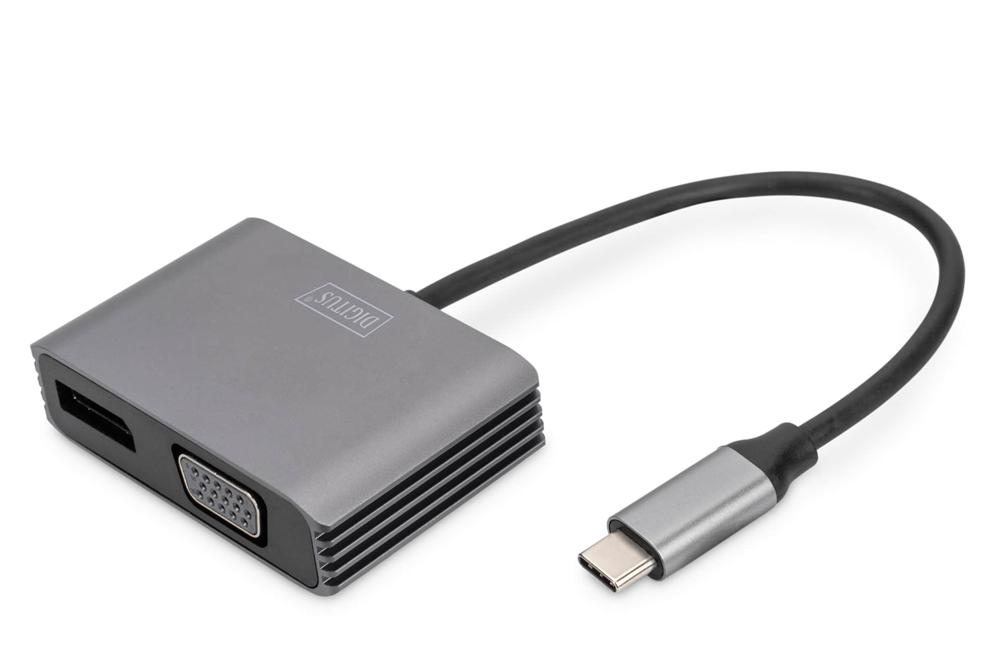 Digitus DA-70827 video kabel adapter 0,2 m USB Type-C DisplayPort + VGA Zwart (DA-70827) thumbnail