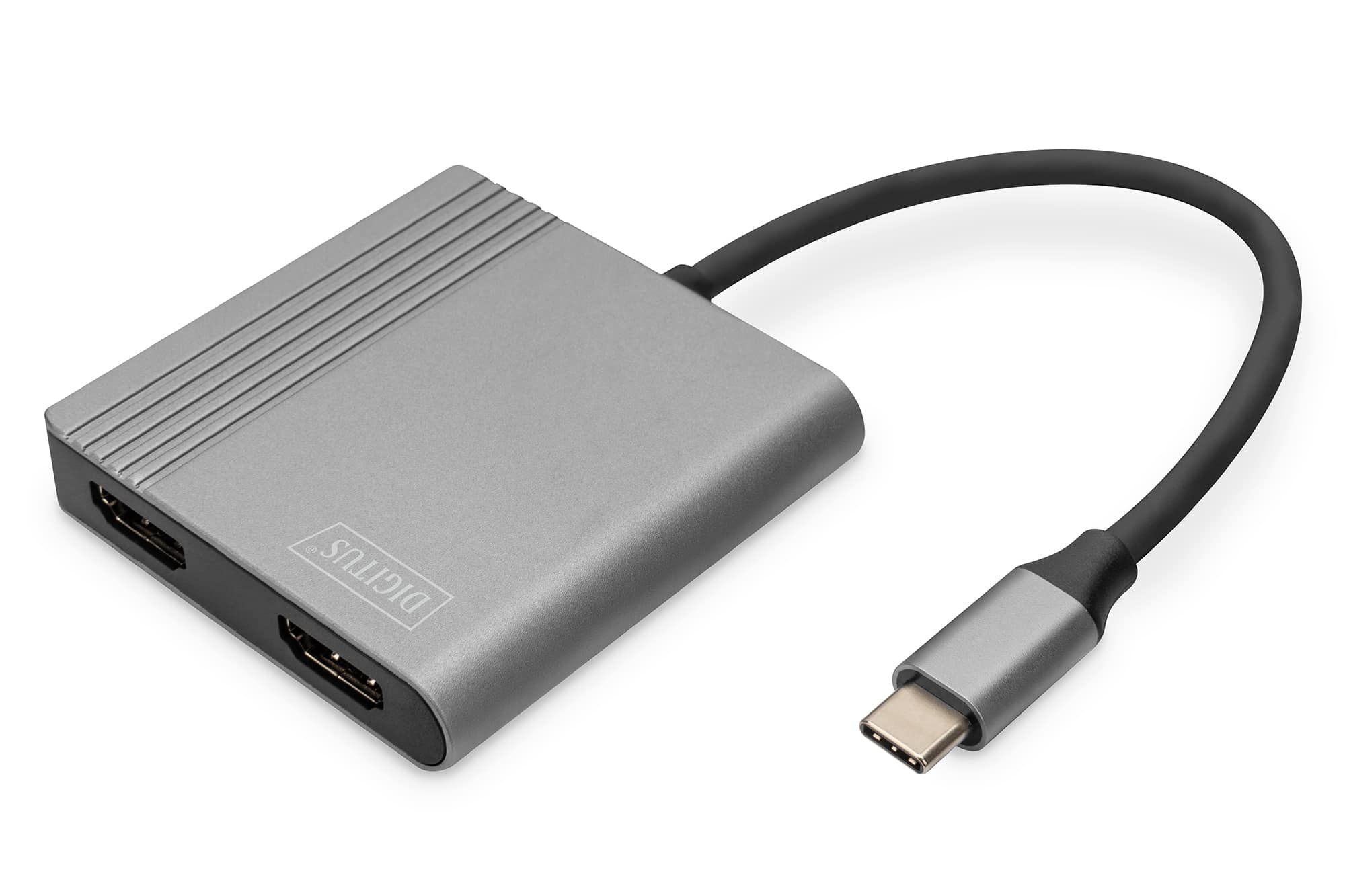 Digitus DA-70828 video kabel adapter 0,18 m USB Type-C 2 x HDMI Grijs (DA-70828) thumbnail