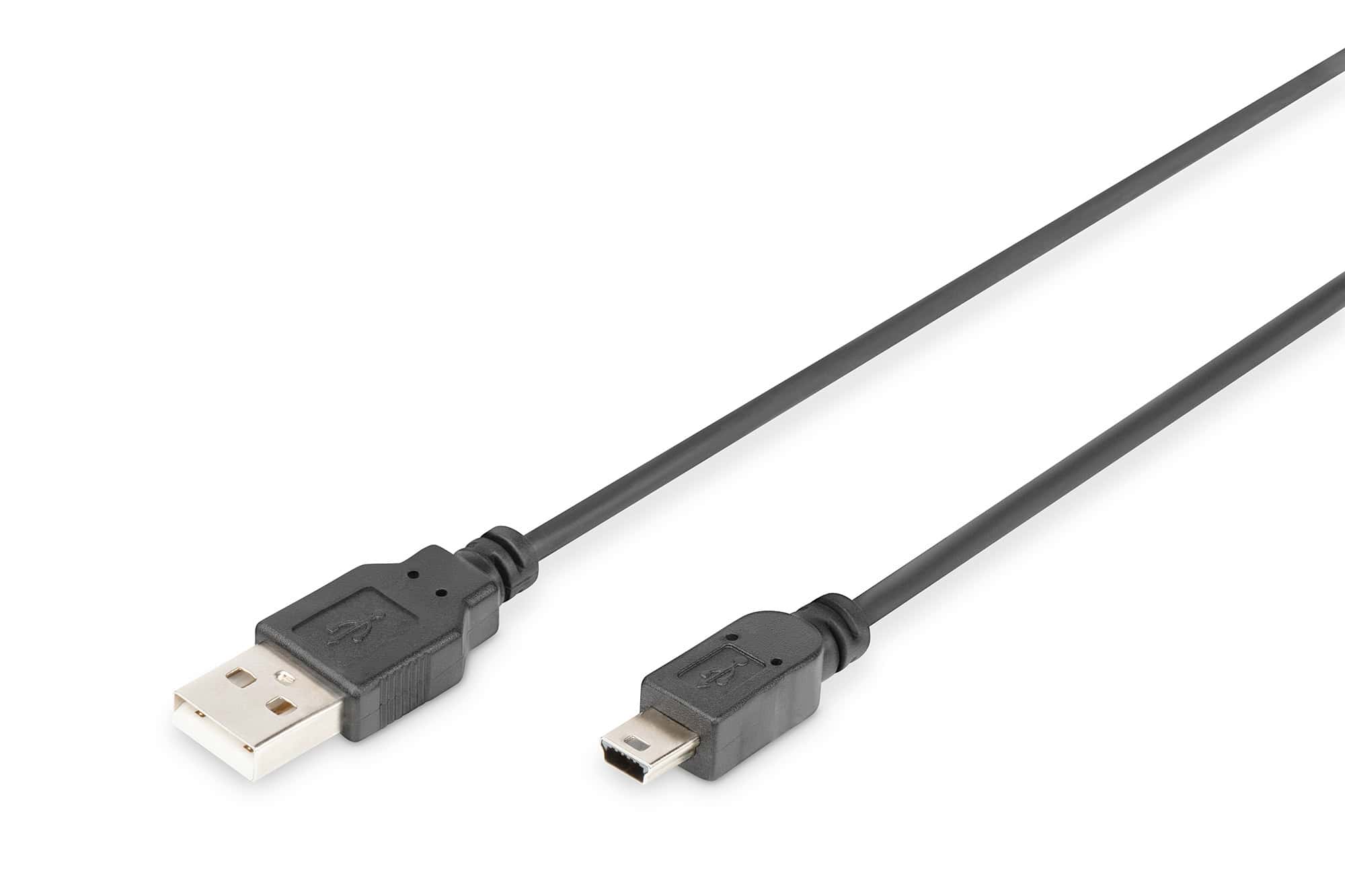 Digitus 1m, USB2.0-A/USB2.0 mini-B USB-kabel USB A Mini-USB B Zwart (DB-300130-010-S) thumbnail