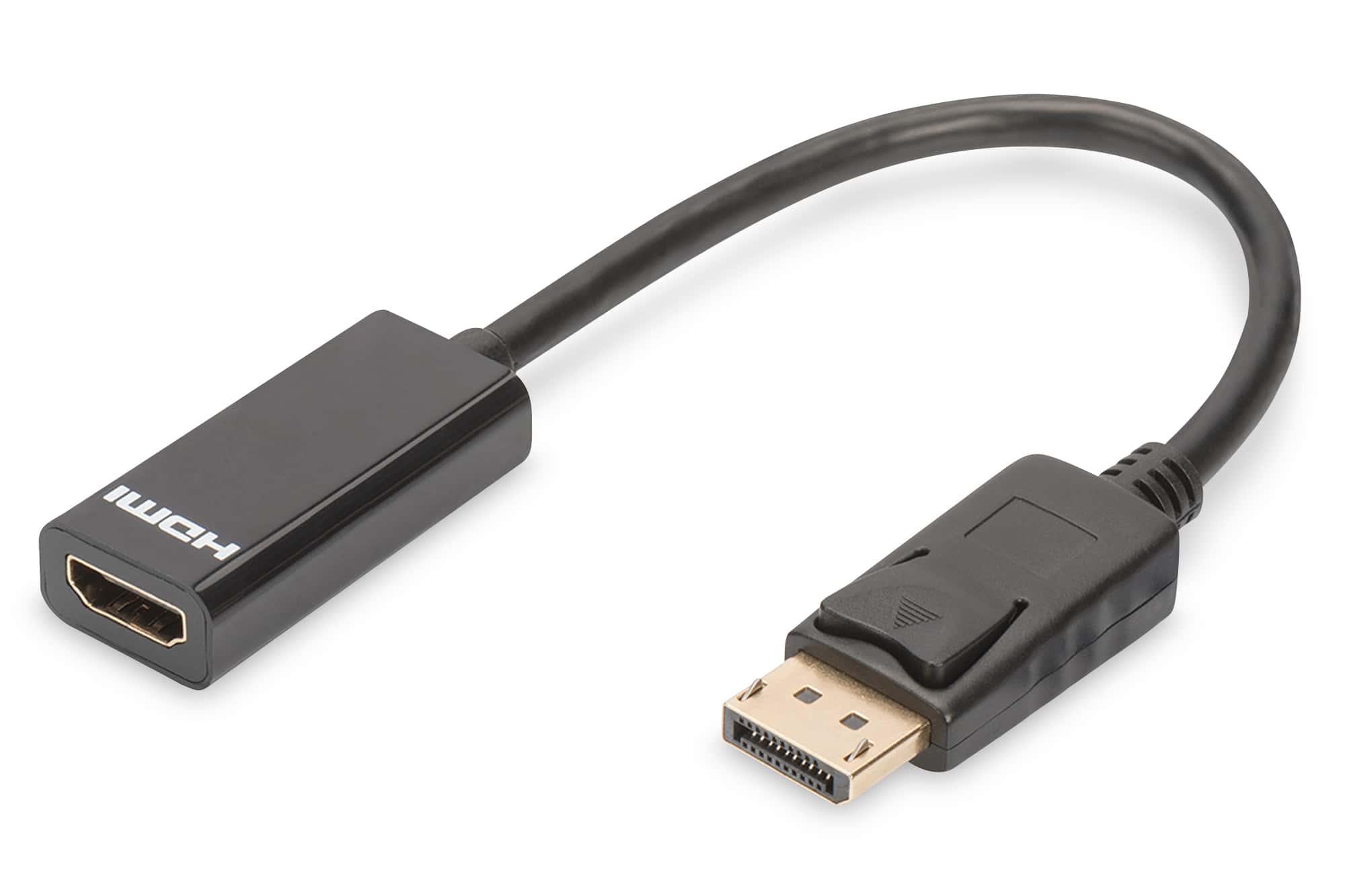 Digitus DisplayPort - HDMI 0,15 m HDMI Type A (Standaard) Zwart (DB-340400-001-S) thumbnail