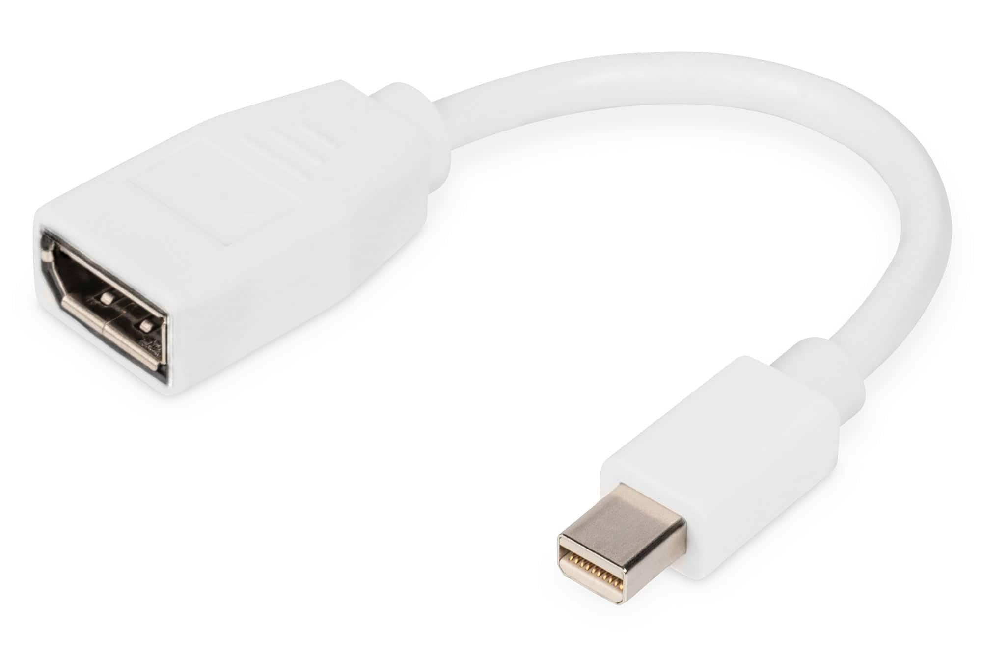 Digitus DB-340405-001-W video kabel adapter 0,15 m Mini DisplayPort DisplayPort Wit (DB-340405-001-W) thumbnail
