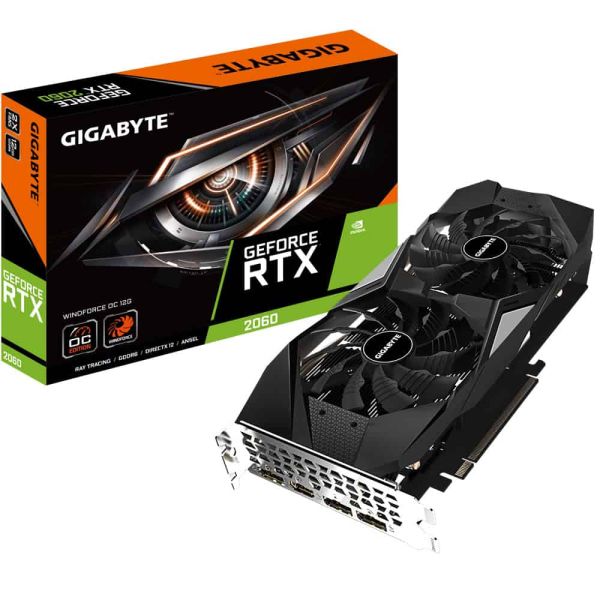 GIGABYTE GeForce RTX 2060 WINDFORCE OC 12G NVIDIA 12 GB GDDR6 (GV-N2060WF2OC-12GD)