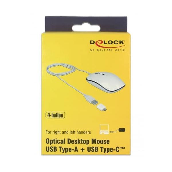 DeLOCK 12532 muis Ambidextrous USB Type-A Optisch 3200 DPI (12532)