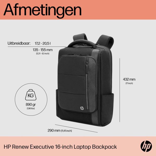 HP Renew Executive 16 inch laptopbackpack (6B8Y1AA)