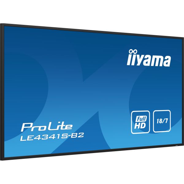 iiyama PROLITE LE4341S-B2 Digitale signage flatscreen 108 cm (42.5") LCD 350 cd/m² Full HD Zwart 18/7 (LE4341S-B2)