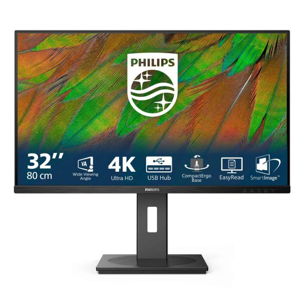 Philips 3000 series 32B1N3800/00 computer monitor 80 cm (31.5") 3840 x 2160 Pixels 4K Ultra HD LCD Zwart (32B1N3800/00)