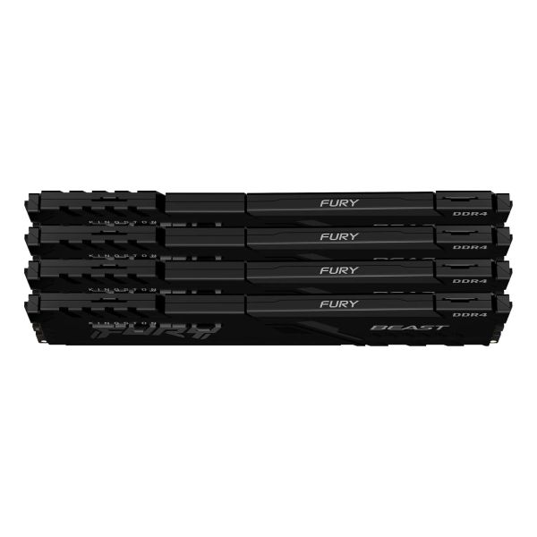 Kingston Technology FURY Beast 32GB 3200MT/s DDR4 CL16 DIMM (Kit van 4) Black (KF432C16BBK4/32) Kingston Technology FURY Beast 32GB 3200MT/s DDR4 CL16 DIMM (Kit van 4) Black (KF432C16BBK4/32)
