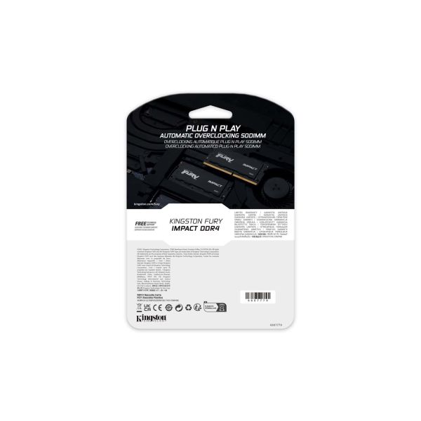 Kingston Technology FURY 32GB 3200MT/s DDR4 CL20 SODIMM Impact (KF432S20IB/32) Kingston Technology FURY 32GB 3200MT/s DDR4 CL20 SODIMM Impact (KF432S20IB/32)