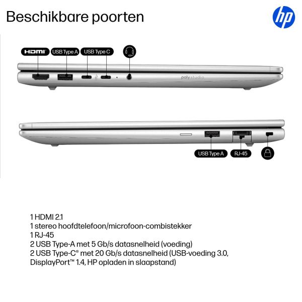 HP ProBook 4 P4G1i14 U5 225U 14 16GB/512 PC NL Intel Core Ultra 5 Laptop 35,6 cm (14") Touchscreen WUXGA DDR5-SDRAM 512 GB SSD Wi-Fi 6E (802.11ax) Windows 11 Pro AI PC Zilver (A23QLEA#ABH)