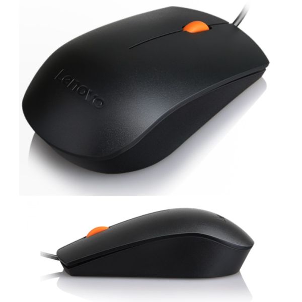 Lenovo Mouse Ambidextrous - USB Type-A - 1600 DPI - Black - Maus (GX30M41577) (GX30M41577)