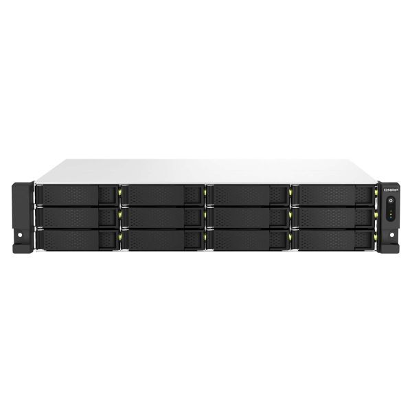 QNAP TS-1264U-RP NAS Rack (2U) Intel® Celeron® 8 GB DDR4 0 TB QNAP QTS Aluminium, Zwart (TS-1264U-RP-8G)