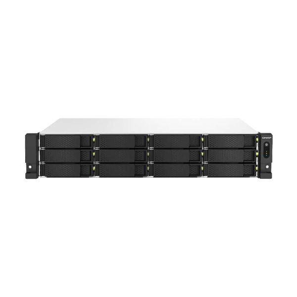 QNAP TS-1264U-RP NAS Rack (2U) Intel® Celeron® 8 GB DDR4 0 TB QNAP QTS Aluminium, Zwart (TS-1264U-RP-8G)