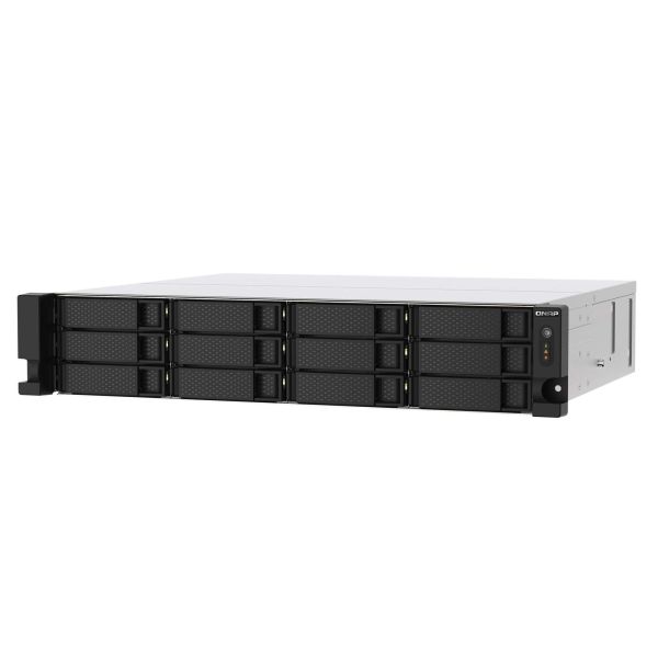 QNAP TS-1273AU-RP-8G data-opslag-server NAS Rack (2U) Ryzen Embedded V1500B 8 GB DDR4 0 TB QNAP QTS Aluminium, Zwart (TS-1273AU-RP-8G)