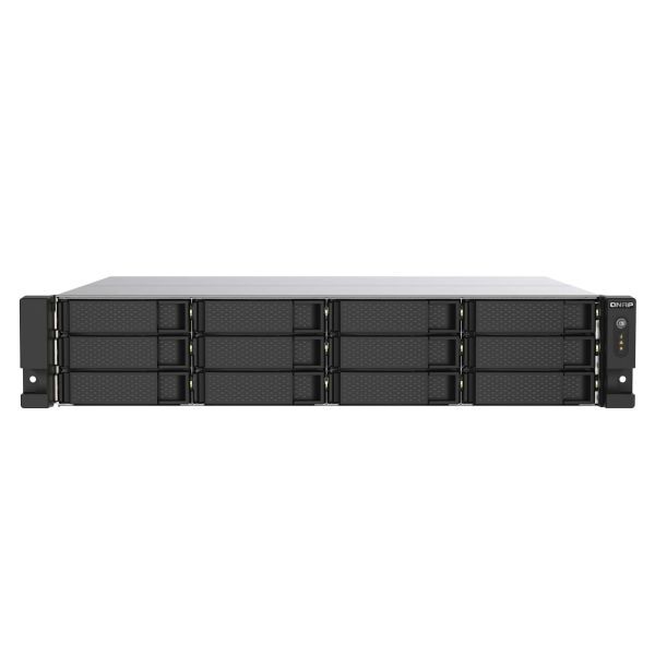 QNAP TS-1273AU-RP-8G data-opslag-server NAS Rack (2U) Ryzen Embedded V1500B 8 GB DDR4 0 TB QNAP QTS Aluminium, Zwart (TS-1273AU-RP-8G)