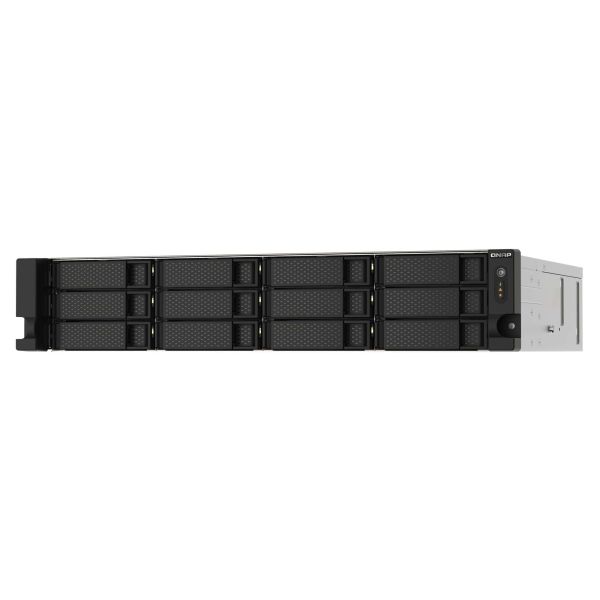 QNAP TS-1273AU-RP-8G data-opslag-server NAS Rack (2U) Ryzen Embedded V1500B 8 GB DDR4 0 TB QNAP QTS Aluminium, Zwart (TS-1273AU-RP-8G)