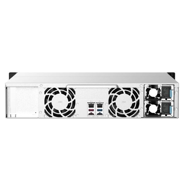 QNAP TS-1273AU-RP-8G data-opslag-server NAS Rack (2U) Ryzen Embedded V1500B 8 GB DDR4 0 TB QNAP QTS Aluminium, Zwart (TS-1273AU-RP-8G)