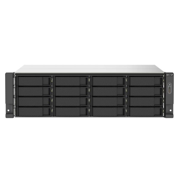 QNAP TS-1673AU-RP-16G data-opslag-server NAS Rack (3U) Ryzen Embedded V1500B 16 GB DDR4 0 TB QNAP QTS Zwart, Grijs (TS-1673AU-RP-16G)
