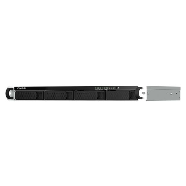 QNAP TS-464eU NAS Rack (1U) Intel® Celeron® N5095 8 GB DDR4 0 TB QNAP Turbo System Aluminium, Zwart (TS-464EU-8G)